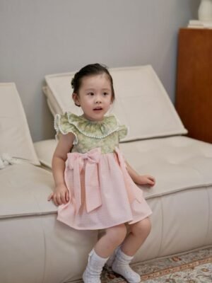 Wax Apple Short-Sleeve Two-Piece Dress Set