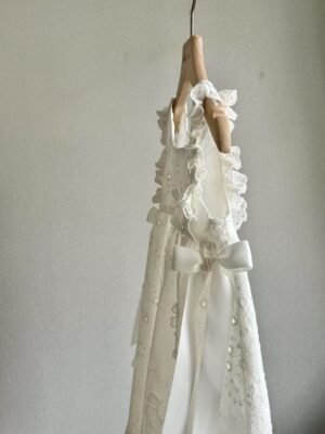 White Embroidered Top & Dress Two-Piece Set