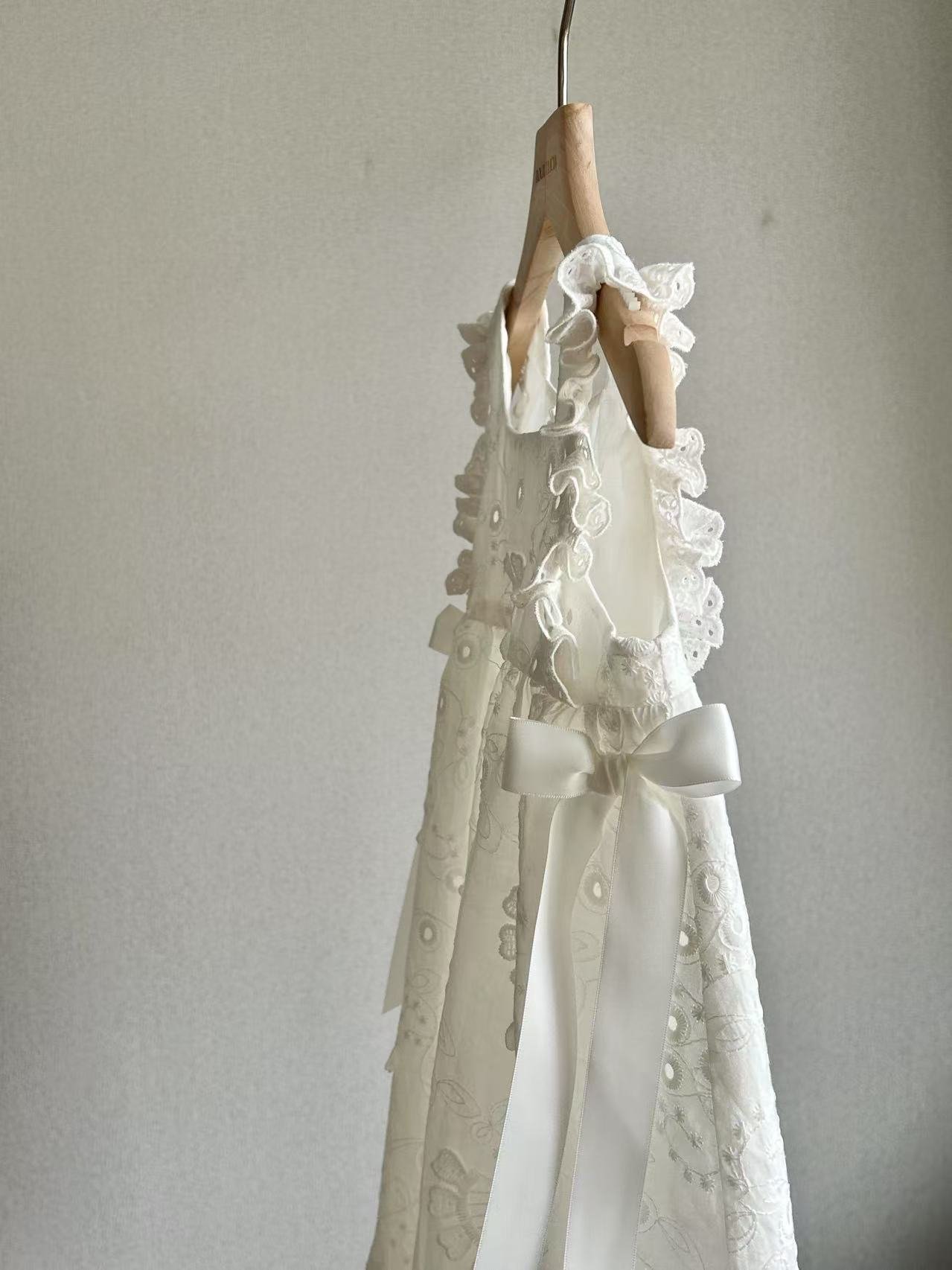 White Embroidered Top & Dress Two-Piece Set - Image 3