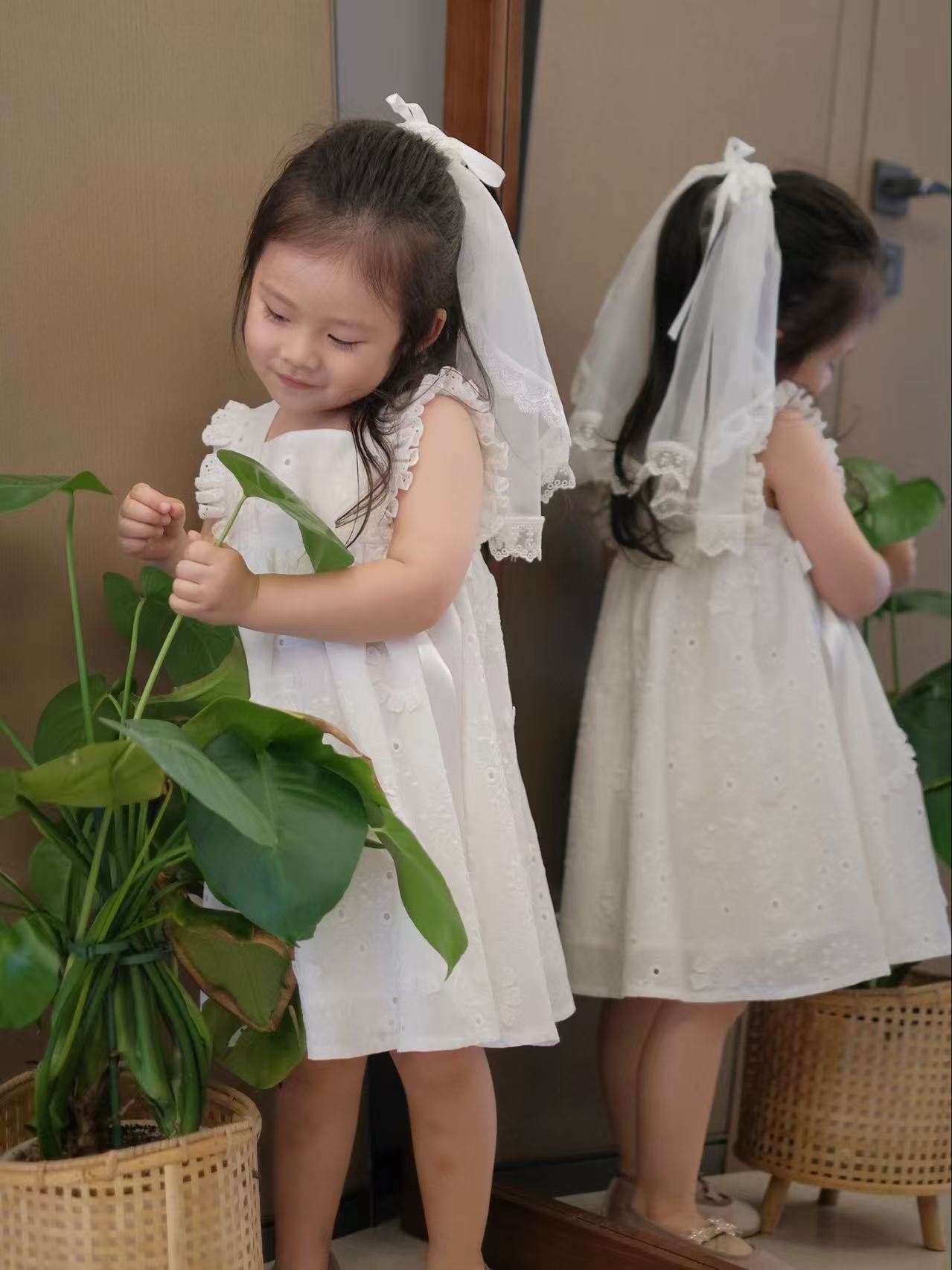 White Embroidered Top & Dress Two-Piece Set - Image 5