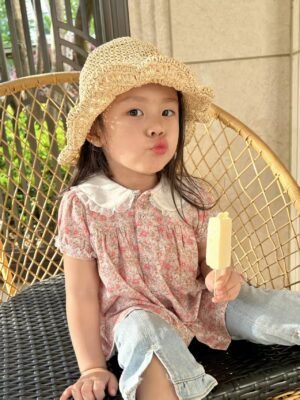 Sylph Doll Blouse & Ruffled Denim Pants