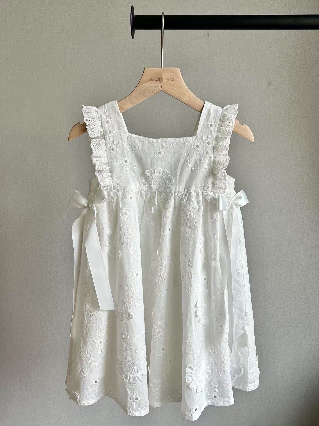 White Embroidered Top & Dress Two-Piece Set - Image 4
