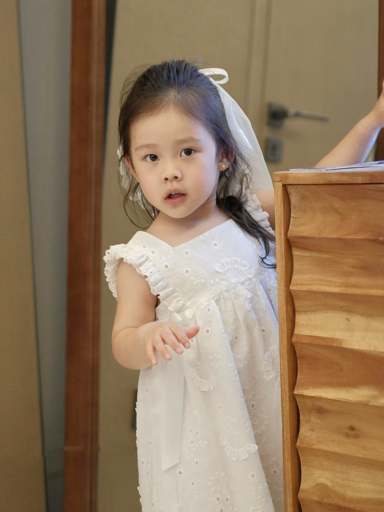 White Embroidered Top & Dress Two-Piece Set - Image 2