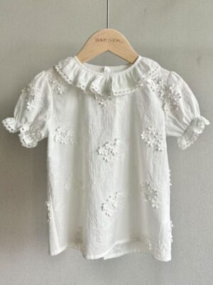 White Embroidered Top & Dress Two-Piece Set