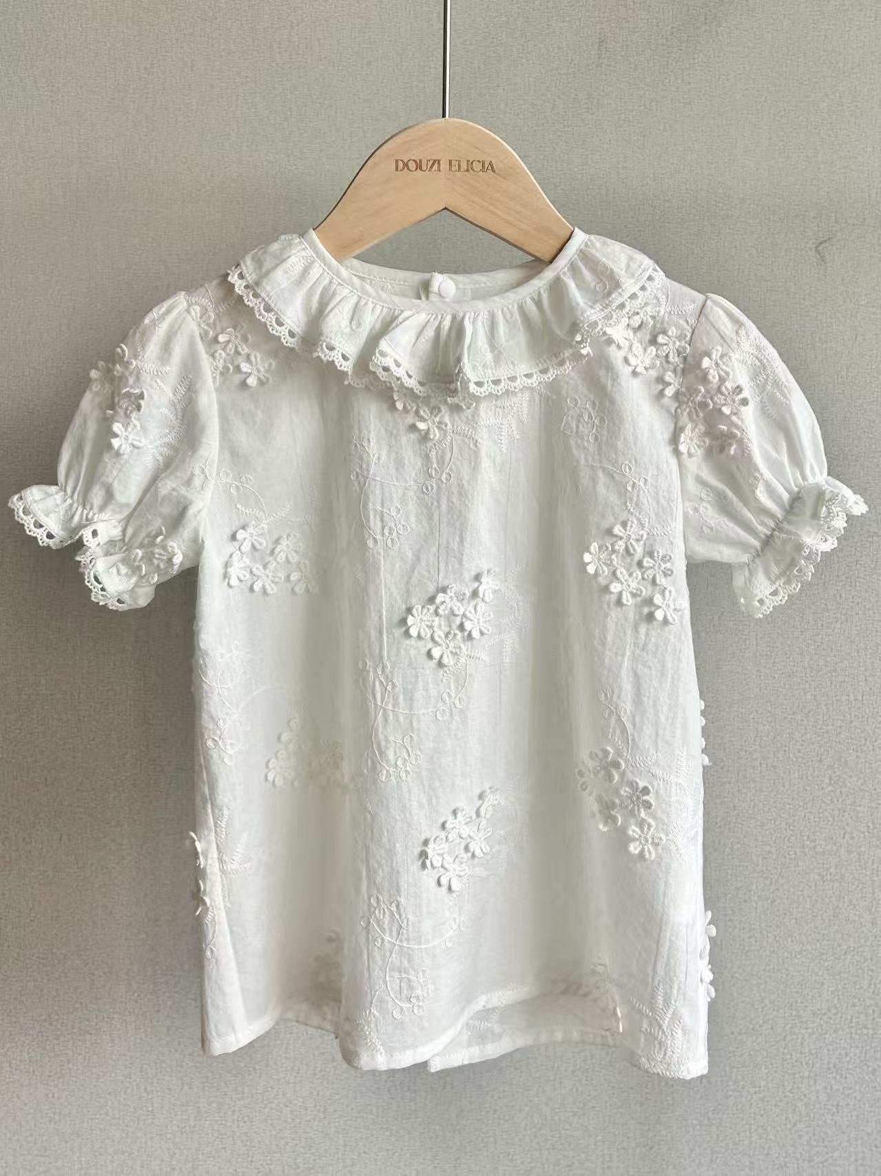 White Embroidered Top & Dress Two-Piece Set